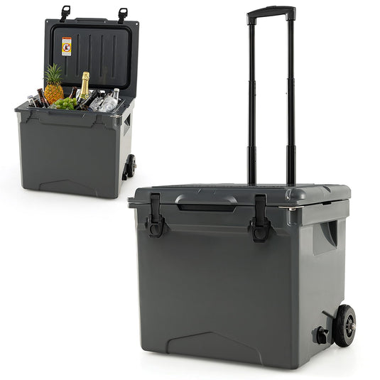 Goplus Cooler, Portable Ice Chest with All-Terrain Wheels