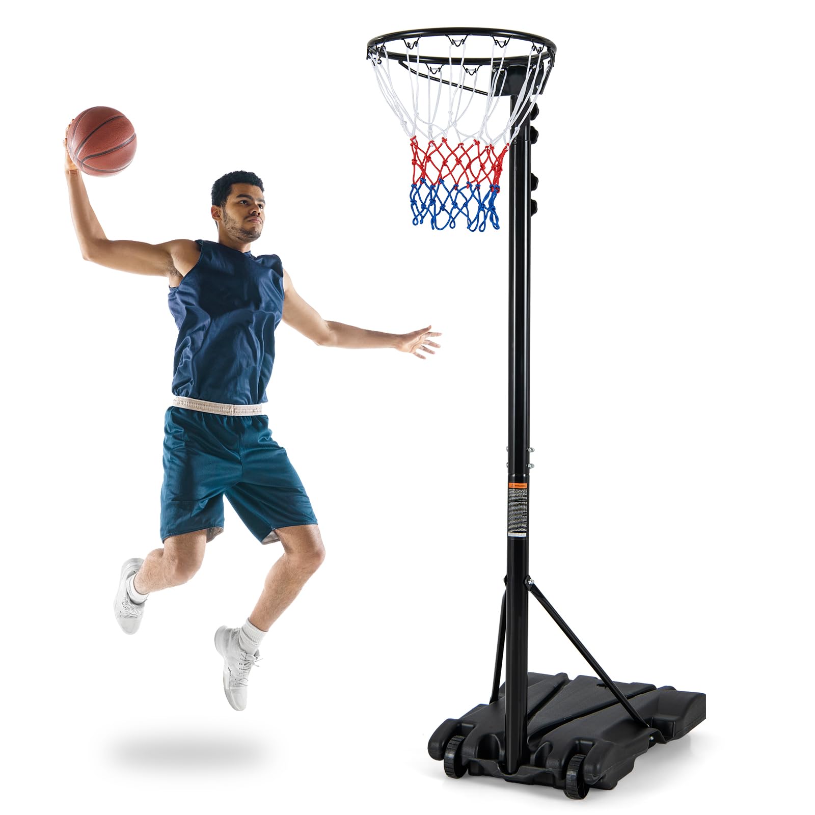 Goplus Portable Basketball Hoop Outdoor, Height Adjustable Basketball