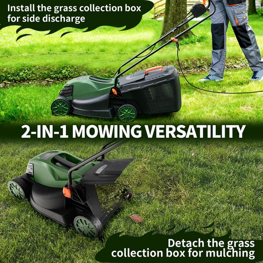Goplus Electric Lawn Mower, 2-in-1 Versatile Corded Lawn Mower, 10 AMP Motor, 13