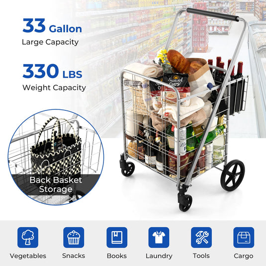 Shopping Cart for Groceries - Goplus