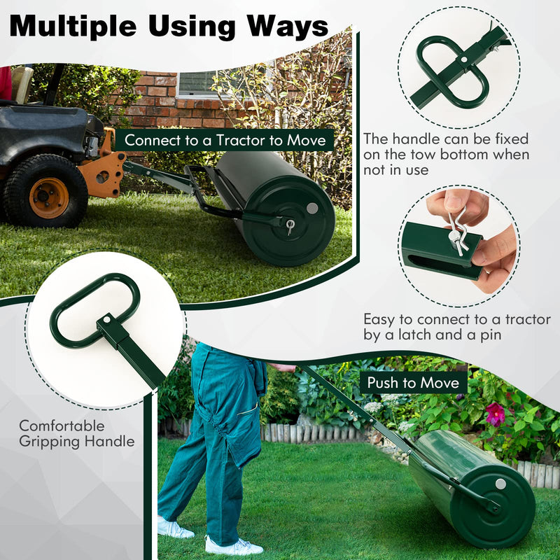 Load image into Gallery viewer, Goplus Lawn Roller, Push/Tow-Behind Lawn Roller, 30 Gallon/113L Water/Sand-Filled Sod Roller with Detachable Gripping Handle
