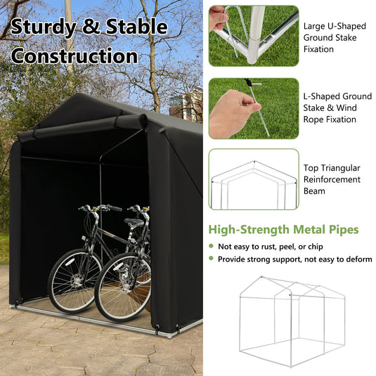 Goplus Portable Shed, 5.2 x 5.4FT Outdoor Storage Shelter