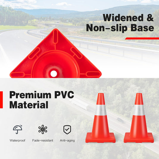 Goplus 12 Pack PVC Traffic Cones