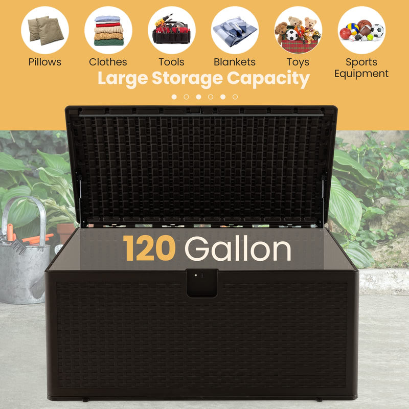 Load image into Gallery viewer, Goplus Outdoor Storage Box, 120 Gallon Waterproof Patio Storage Box

