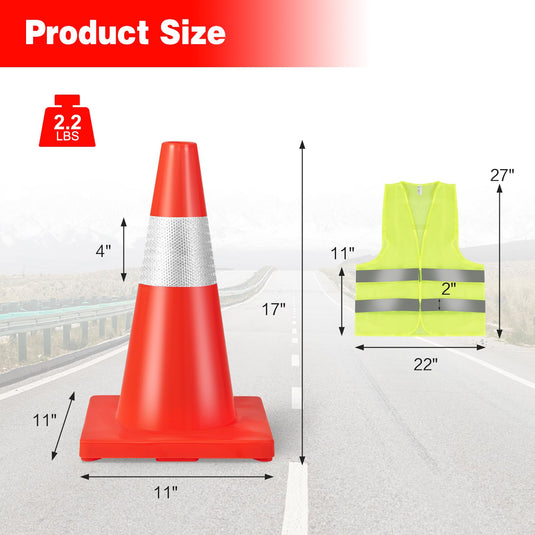 Goplus 12 Pack PVC Traffic Cones