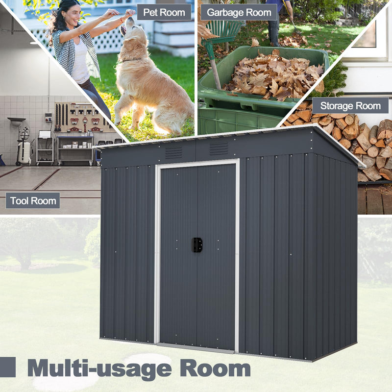 Load image into Gallery viewer, Goplus Outdoor Storage Shed with Floor Base
