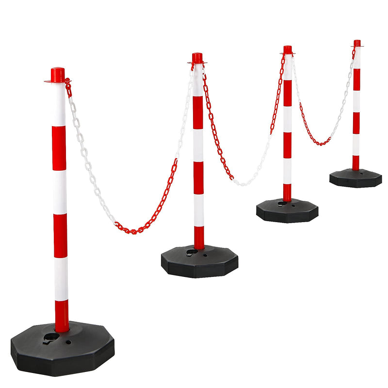 Load image into Gallery viewer, Goplus Delineator Post Cone, Traffic Cones Safety Barrier with Octagonal Fillable Base &amp; 5FT Link Chains - GoplusUS
