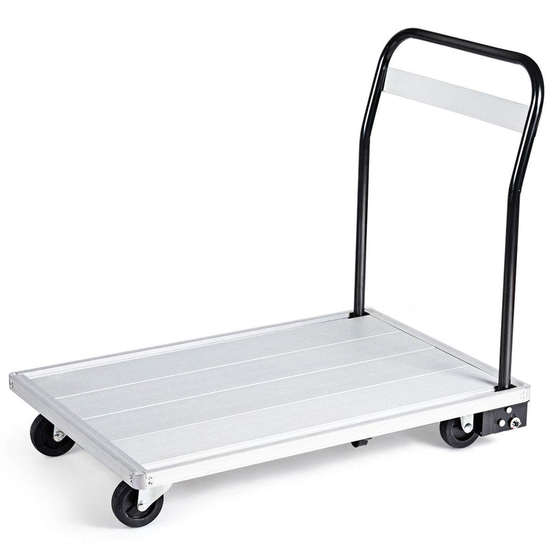 Load image into Gallery viewer, Goplus Folding Aluminum Platform Truck, 770 Lbs Moving Platform Dolly Push Cart with Swivel Wheels and Non-Slip Platform Surface - GoplusUS
