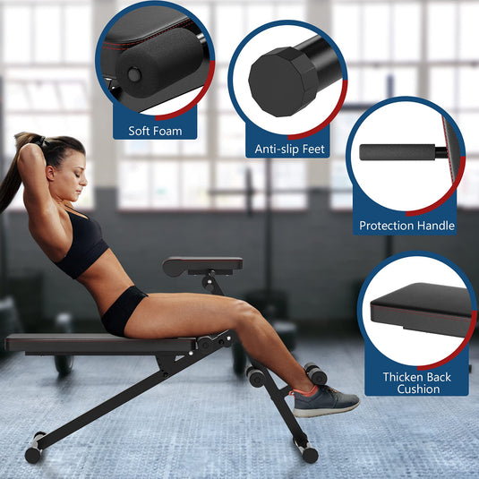 Multifunctional Weight Bench, Foldable Exercise Bench with Adjustable Positions - GoplusUS