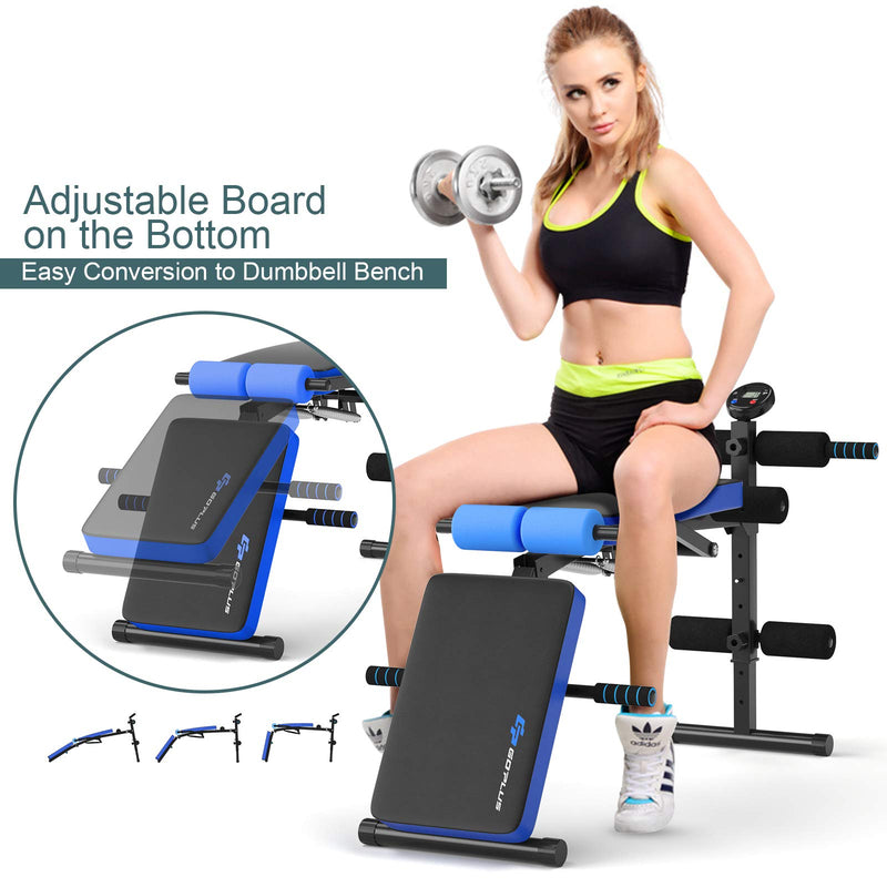 Load image into Gallery viewer, 6 in 1 Adjustable Sit Up Bench, Foldable Utility Weight Bench - GoplusUS
