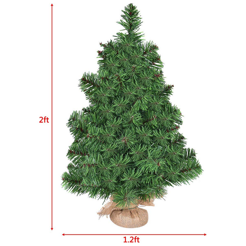 Load image into Gallery viewer, Goplus Christmas Tree Tabletop Artificial PVC Green Spruce Tree in Burlap Base - GoplusUS
