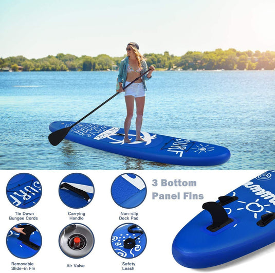 9.8'/10'/11' Inflatable Stand Up Paddle Board, 6.5" Thick SUP with Premium Accessories and Carry Bag - GoplusUS