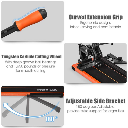 Goplus 36-Inch Manual Tile Cutter, Professional Tile Cutter with Tungsten Carbide Cutting Wheel - GoplusUS