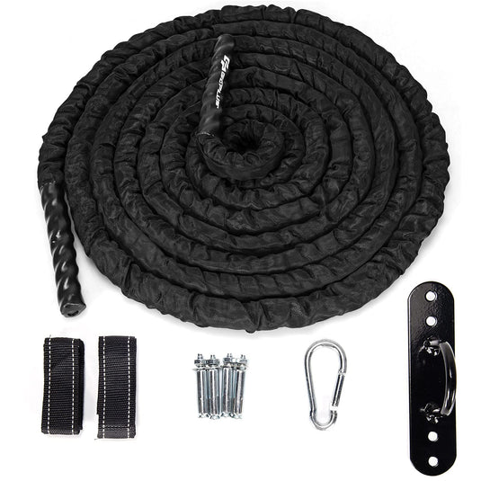 Battle Rope with Protective Sleeve 30' 40' 50' Lengths Exercise Rope - GoplusUS