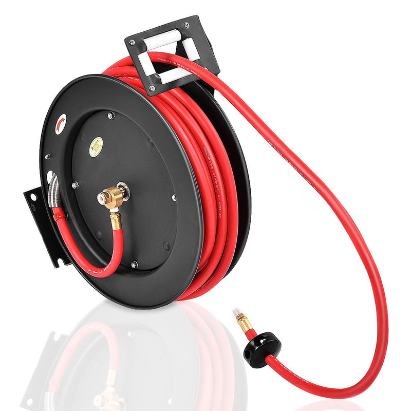 Load image into Gallery viewer, Retractable Air Hose Reel, 3/8&quot; Inch x 50&#39; Ft Wall Mount Auto Rewind Hose-Reel

