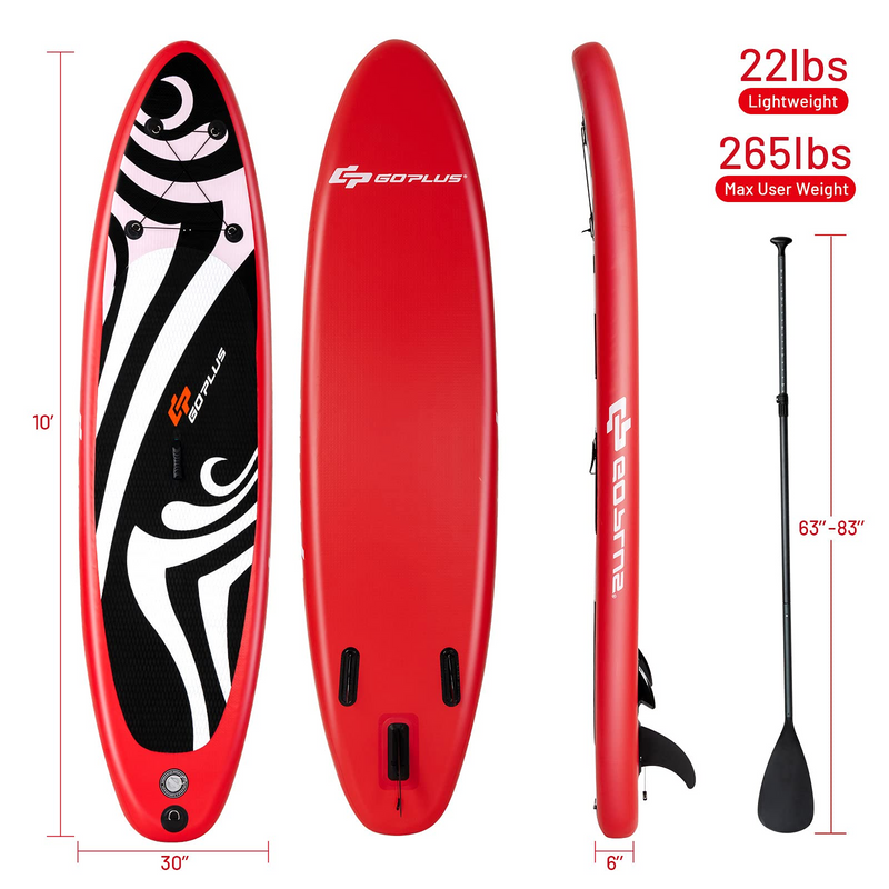 Load image into Gallery viewer, Goplus Inflatable Stand up Paddle Board Surfboard SUP Board (Red, 10FT) - GoplusUS
