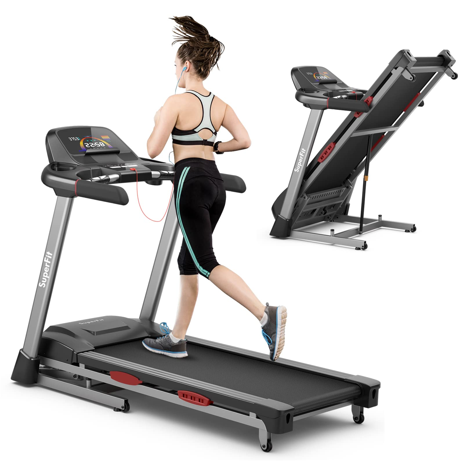 Goplus 4.75HP Folding Treadmill for Home Gym, Commercial Heavy Duty Su ...