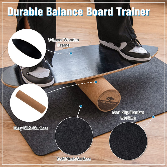 Goplus Balance Board Trainer, 500 LBS Weight Capacity Balancing Board for Core Strength, Skateboard - GoplusUS