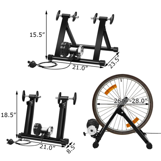 Goplus Bike Trainer Stand, Indoor Magnetic Exercise Bicycle Trainers with 8 Levels Resistance - GoplusUS