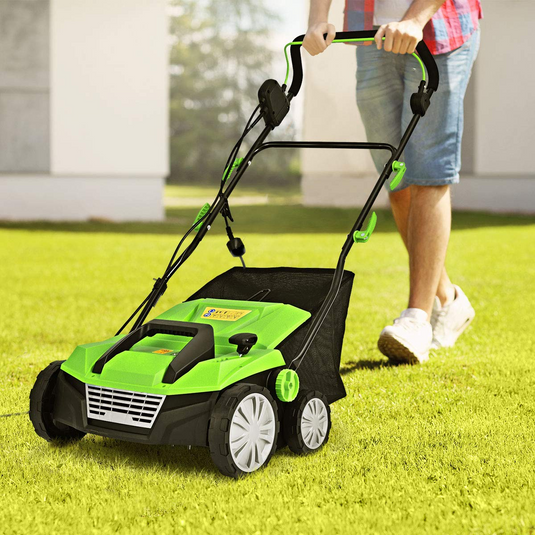 Goplus 2-in-1 Corded Lawn Dethatcher with 4 Cutting Heights - GoplusUS