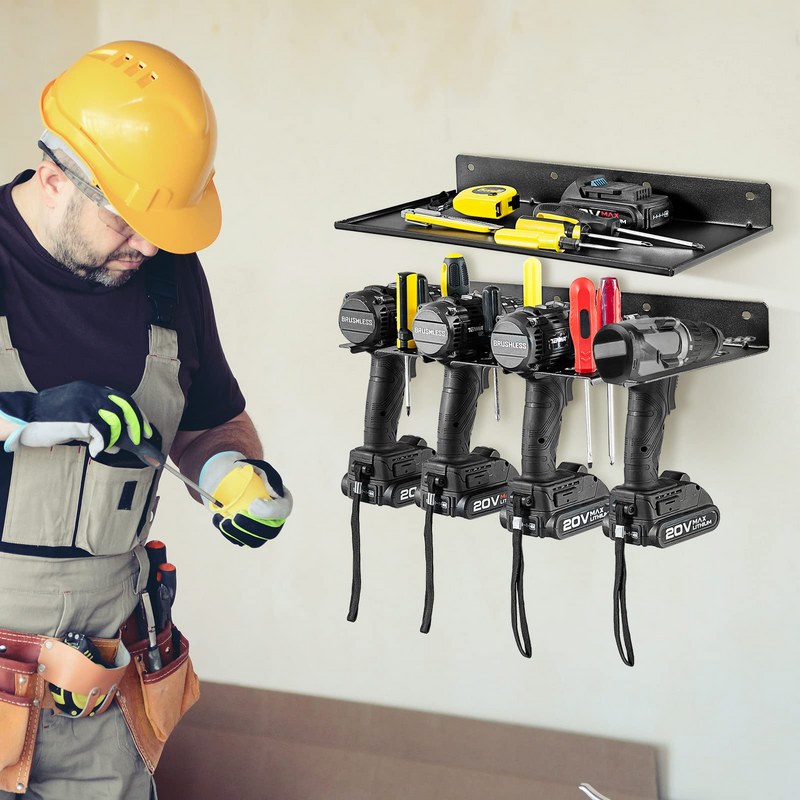 Load image into Gallery viewer, Goplus Electric Drill Holder, Wall Mounted Power Tool Organizer - GoplusUS
