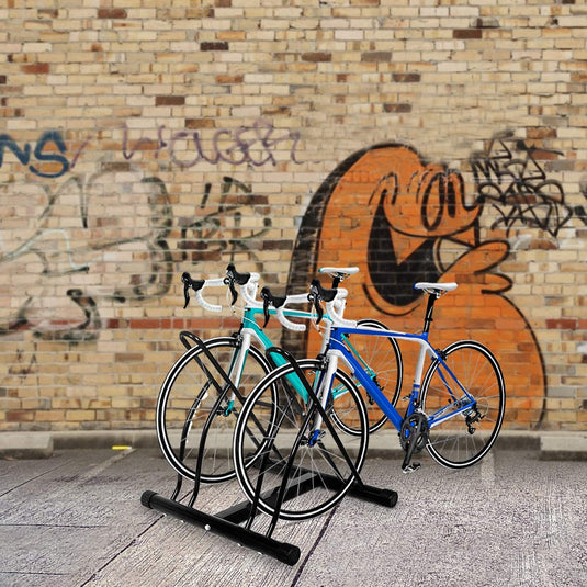 Two Bicycle Bike Stand Rack Cycling Rack Floor Storage Organizer