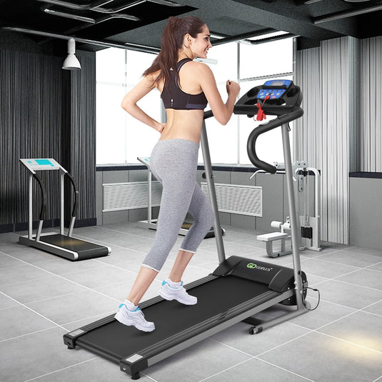 Electric Folding Treadmill with LCD Display and Heart Rate Sensor - GoplusUS
