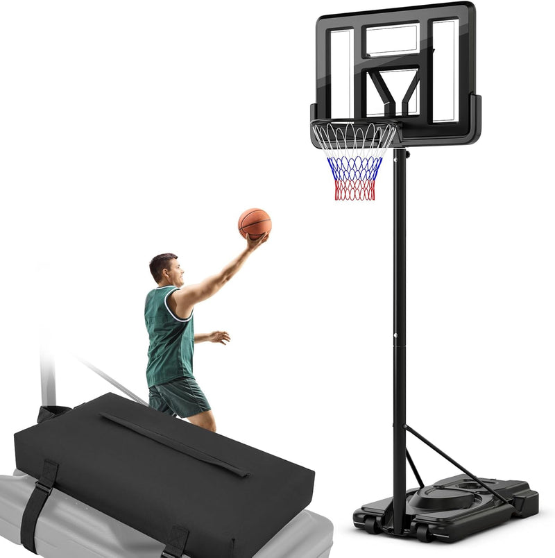 Load image into Gallery viewer, Goplus Portable Basketball Hoop, 10FT Height Adjustable Basketball Goal w/44‘’ Shatterproof Backboard
