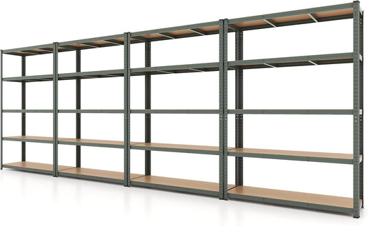 Goplus 5 Tier Adjustable Garage Shelving Unit, 2200 lbs Max Load, 47”W x 16”D x 71”H Multipurpose Organizing Shelf