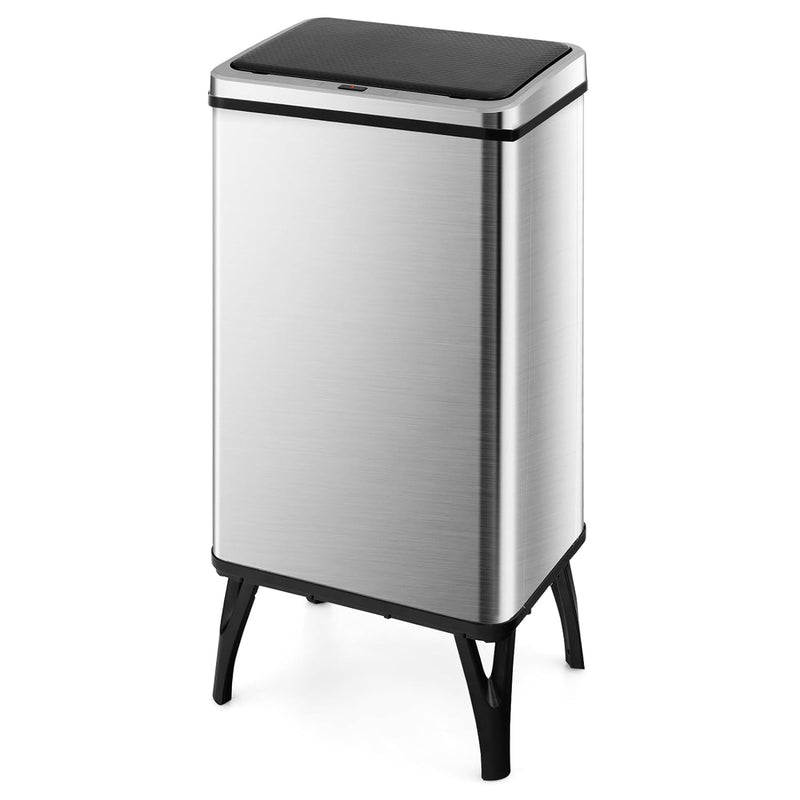 Load image into Gallery viewer, Goplus Stainless Steel Trash Can 13 Gallon, Automatic Motion Sensor Garbage Can with Stay-on Lid and Soft Closure
