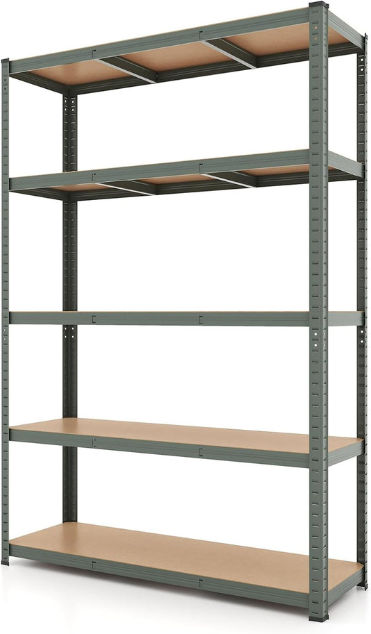 Goplus 5 Tier Adjustable Garage Shelving Unit, 2200 lbs Max Load, 47”W x 16”D x 71”H Multipurpose Organizing Shelf