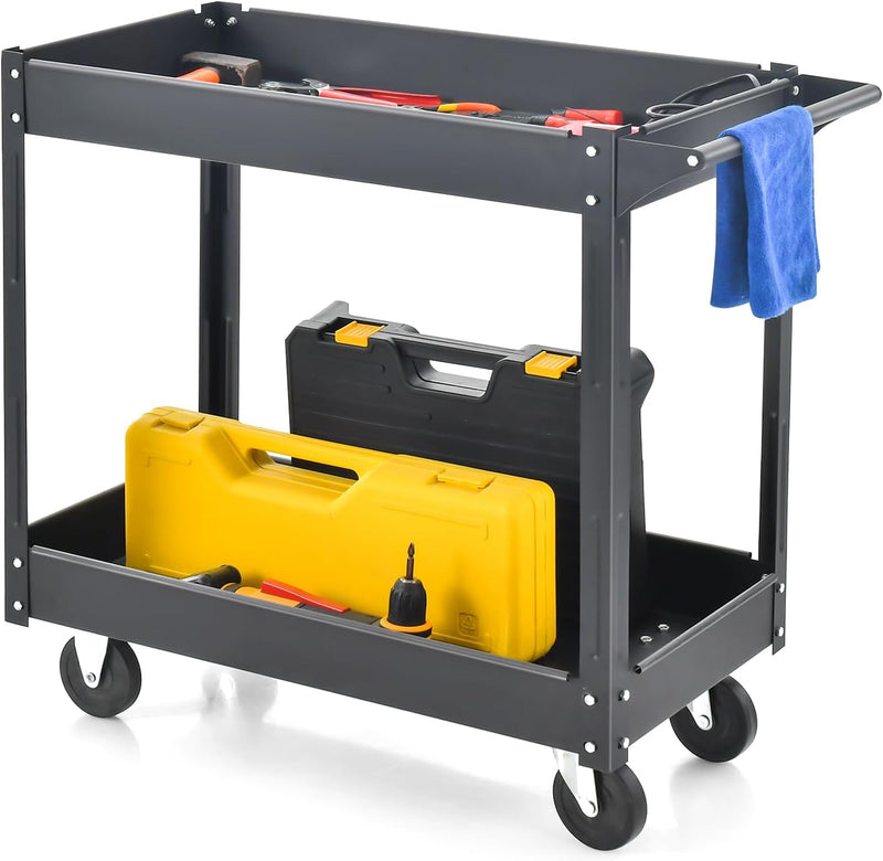 Load image into Gallery viewer, Goplus 2-Tier Utility Cart, Heavy Duty Commercial Service Tool Cart
