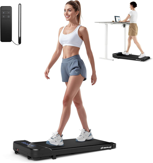 Goplus Walking Pad, Under Desk Treadmill with Remote Control & LED Display, 3 Countdown Modes