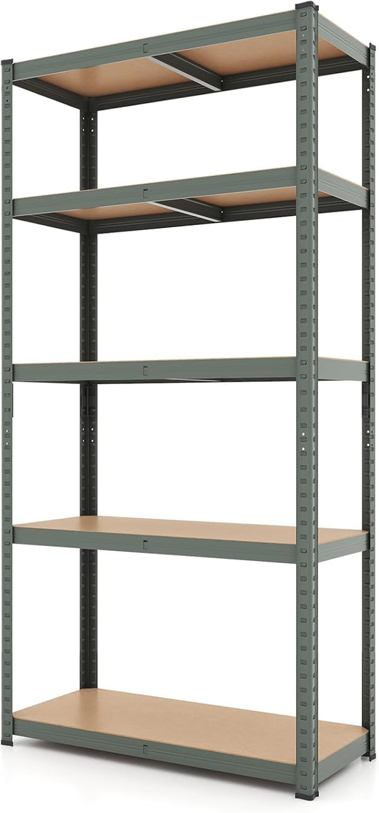 Goplus 5 Tier Adjustable Garage Shelving Unit,2000 lbs Max Load, 35”W x 16”D x 71”H Multipurpose Organizing Shelf for Warehouse, Shed, Pantry