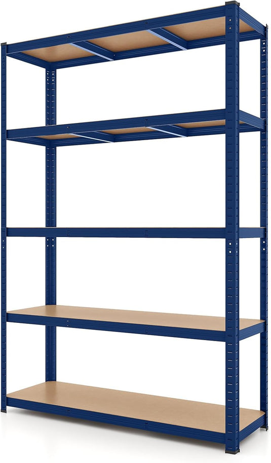 Goplus 5 Tier Adjustable Garage Shelving Unit, 2200 lbs Max Load, 47”W x 16”D x 71”H Multipurpose Organizing Shelf