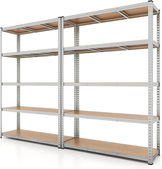 Goplus 5 Tier Adjustable Garage Shelving Unit, 2200 lbs Max Load, 47”W x 16”D x 71”H Multipurpose Organizing Shelf