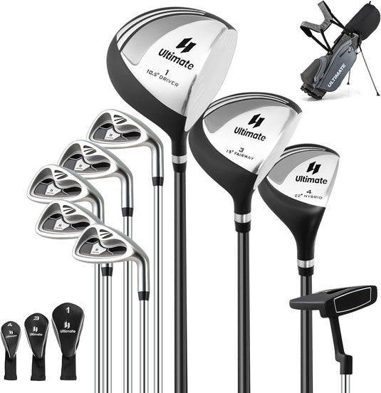 Goplus Complete Golf Club Set for Men, 9 Pieces Golf Clubs with Stand Bag, Men's Right Handed