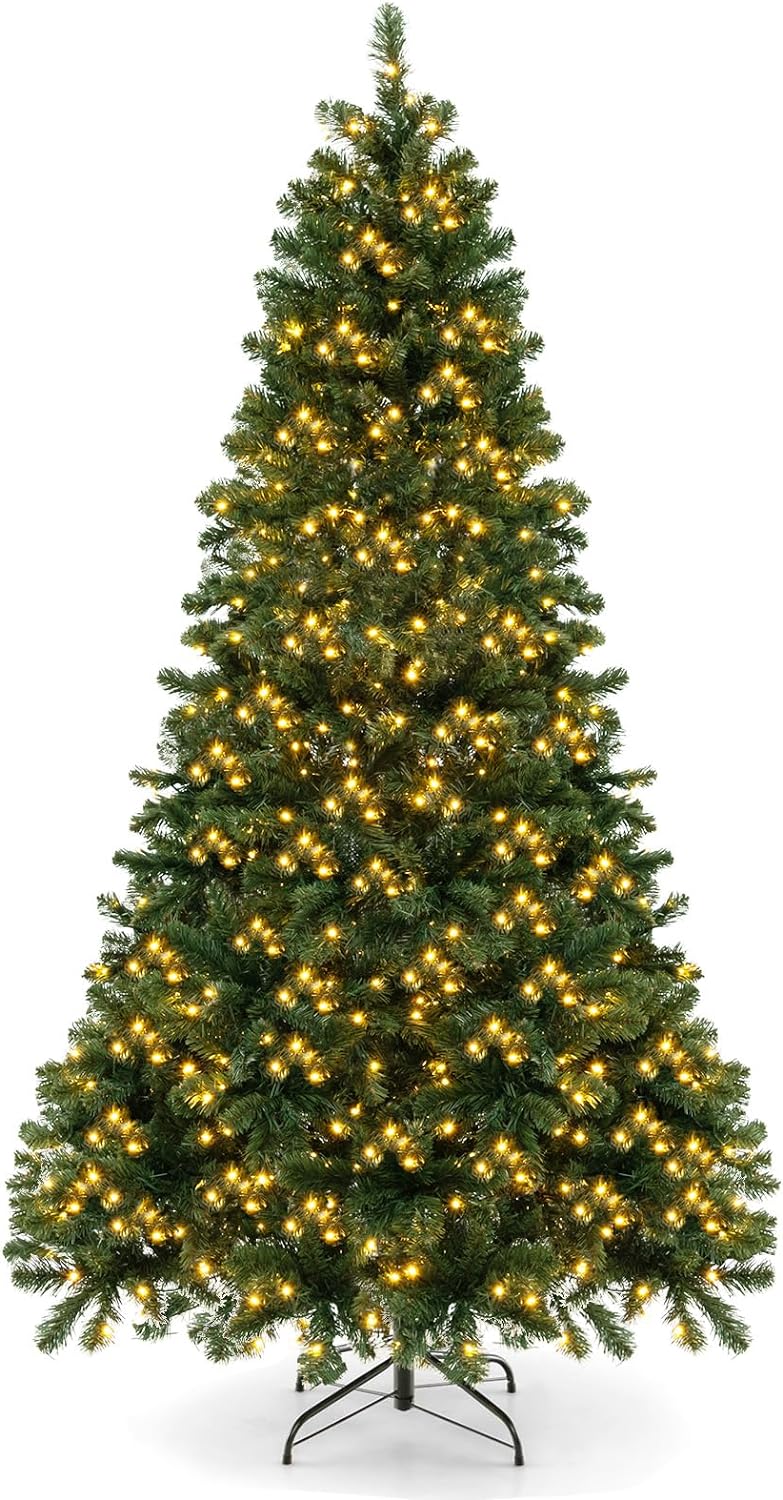 Load image into Gallery viewer, Goplus Pre-Lit Artificial Christmas Tree, Hinged Xmas Tree with 821 Branch Tips
