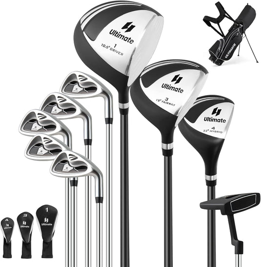 Goplus Complete Golf Club Set for Men, 9 Pieces Golf Clubs with Stand Bag, Men's Right Handed