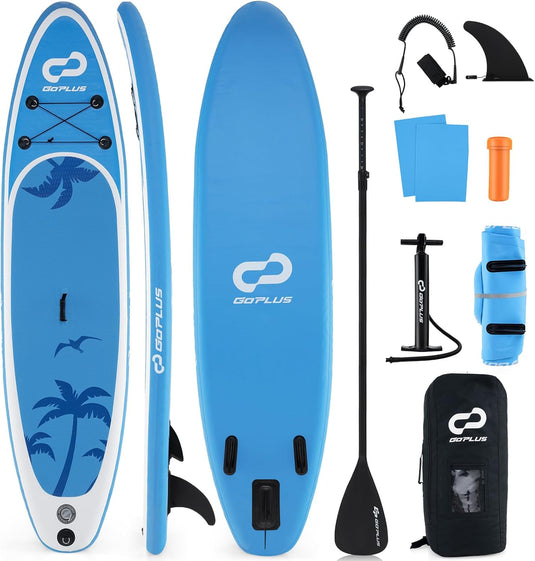 Goplus Inflatable Stand Up Paddle Board, 11FT SUP with Accessory Pack