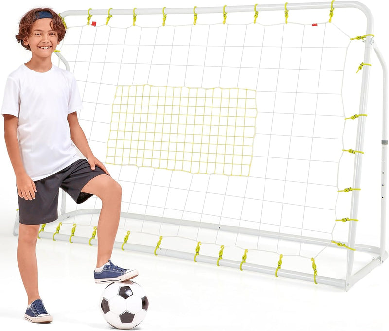 Load image into Gallery viewer, Goplus 6FT x4FT Soccer Net, 2 in 1 Soccer Rebounder Soccer Goal w/Shooting Auxiliary Area
