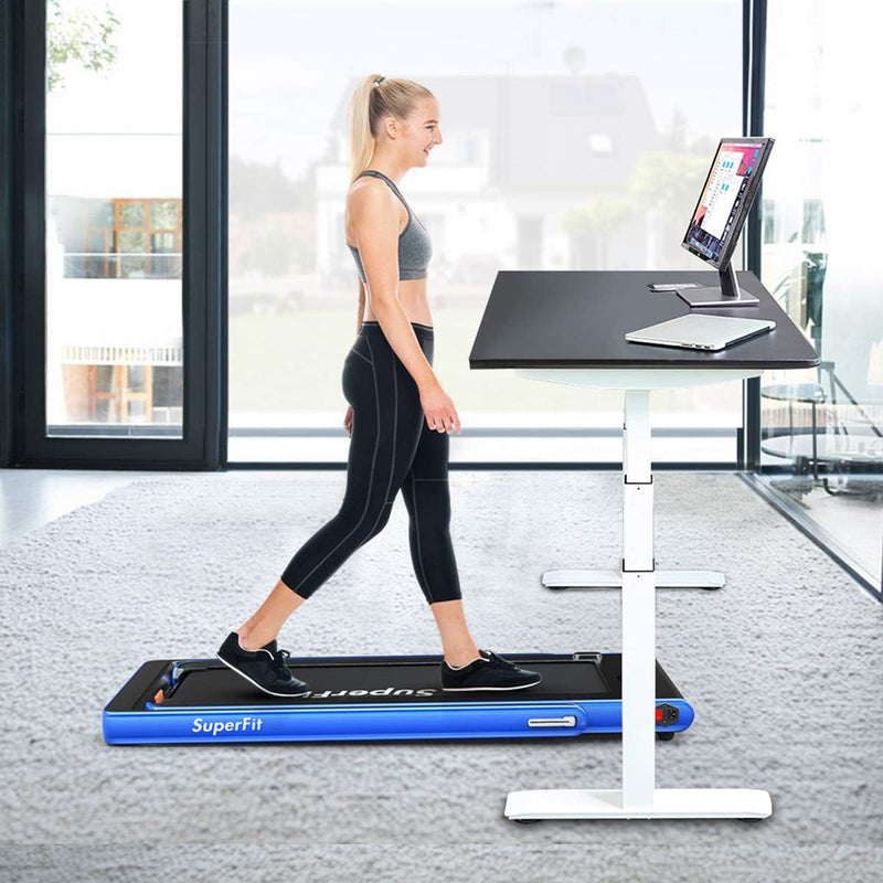 Goplus 2 in 1 Folding Treadmill, 2.25HP Superfit Under Desk Electric  Treadmill, Installation-Free with Remote Control, APP Control and LED  Display