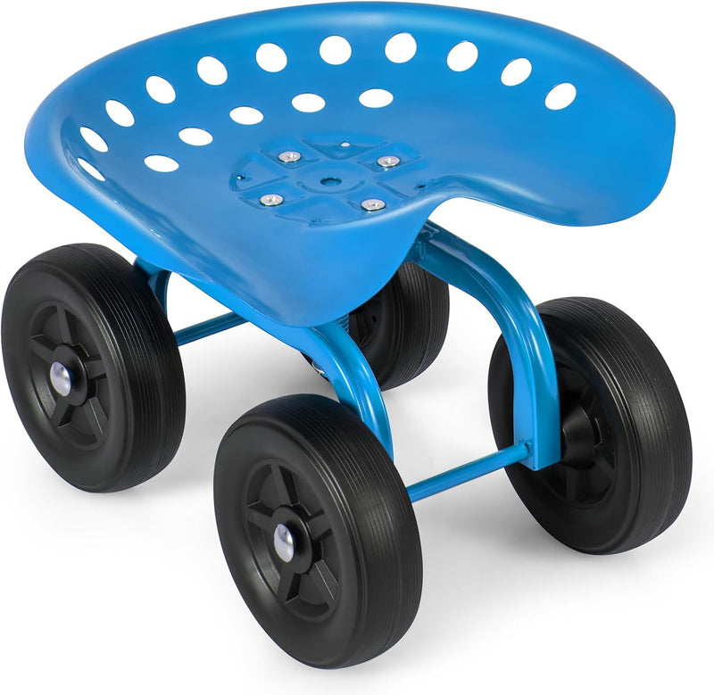 Load image into Gallery viewer, Goplus Garden Cart with Wheels, Utility Stool Cart w/Adjustable 360 Degree Swivel Seat
