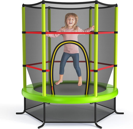 Goplus 55" Trampoline for Kids, 4.6 FT Mini Toddler Trampoline with ASTM Certified, Enclosure Net