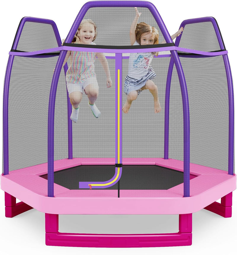 Load image into Gallery viewer, Goplus 7FT Trampoline for Kids, ASTM Approved Trampoline for Boys Girls Outdoor Indoor
