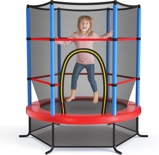 Goplus 55" Trampoline for Kids, 4.6 FT Mini Toddler Trampoline with ASTM Certified, Enclosure Net