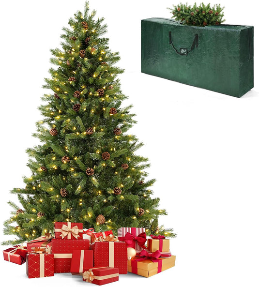 Goplus 3-Minute-Setup Pre-Lit Christmas Tree with Storage Bag