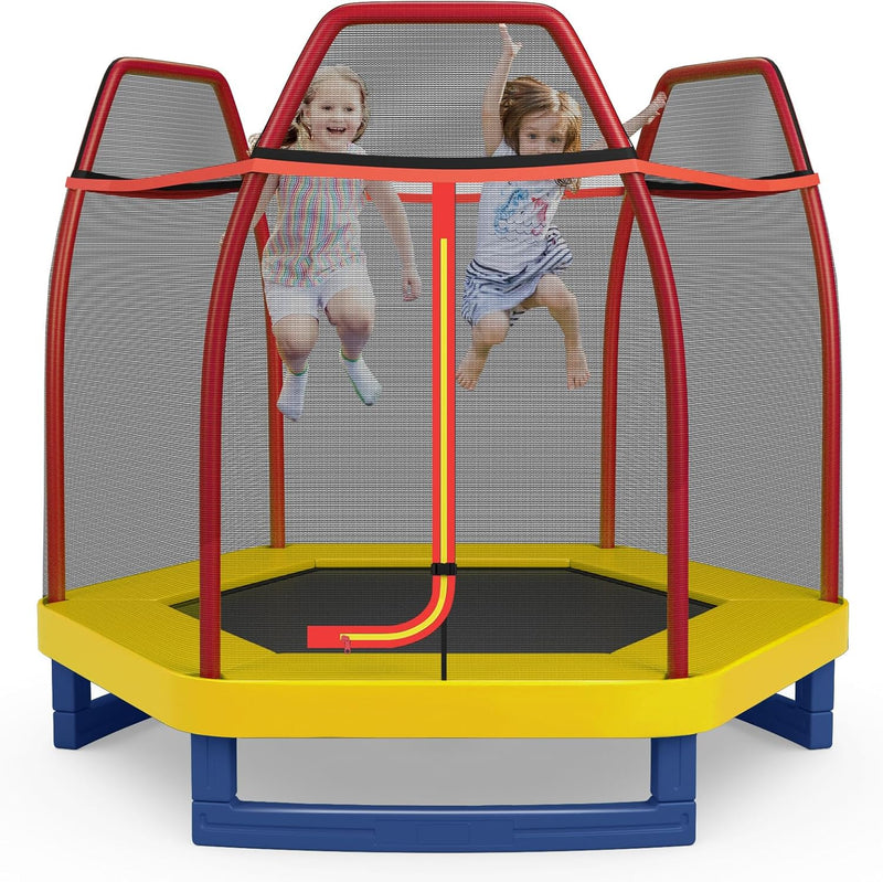 Load image into Gallery viewer, Goplus 7FT Trampoline for Kids, ASTM Approved Trampoline for Boys Girls Outdoor Indoor
