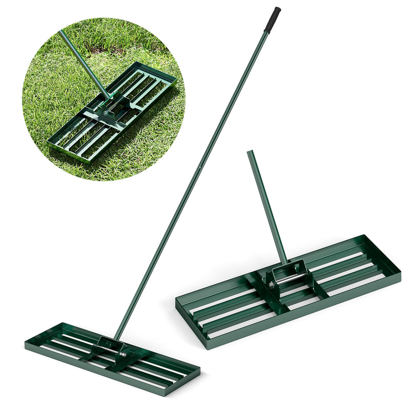 Load image into Gallery viewer, Goplus Lawn Leveling Rake, Heavy Duty Level Lawn Tool w/ Ergonomic Handle for Soil
