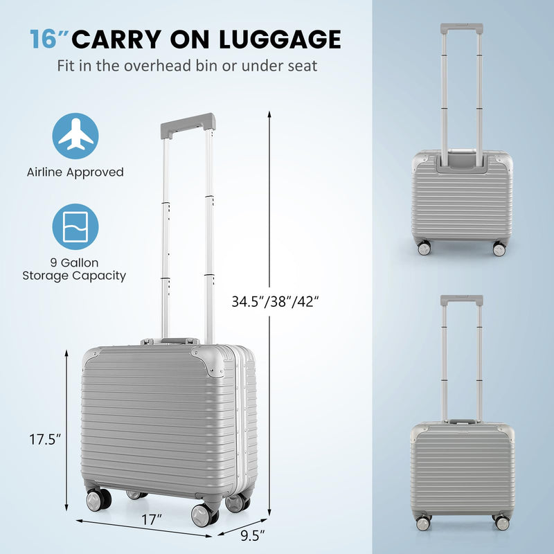 Load image into Gallery viewer, Goplus 16 Inch Underseat Carry On Luggage, Airline Approved Lightweight Mini Suitcase
